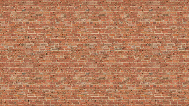 old red brick wall background, wide panorama