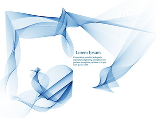 Abstract vector background, transparent waved lines for brochure, website, flyer design. Blue smoke wave.