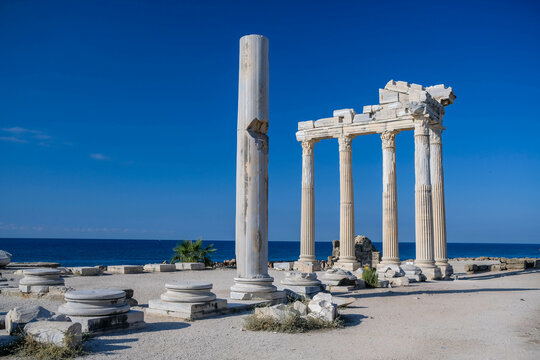 The Temple of Apollo in Side Town of Antalya, Turkey