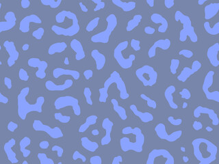 Seamless blue nature abstract pattern. Fashionable wild leopard print background. Modern panther animal fabric textile print design. Stylish vector illustration