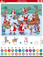 count and add game with comic Christmas characters