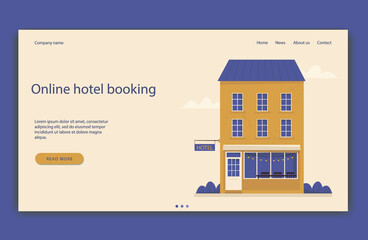 Landing page or web banner hotel booking