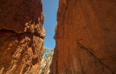 Beautiful view of the Standley Chasm during sunrise in the West MacDonnell National Park
