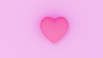 Valentine's Day sale pink background. composition with heart. 3d render