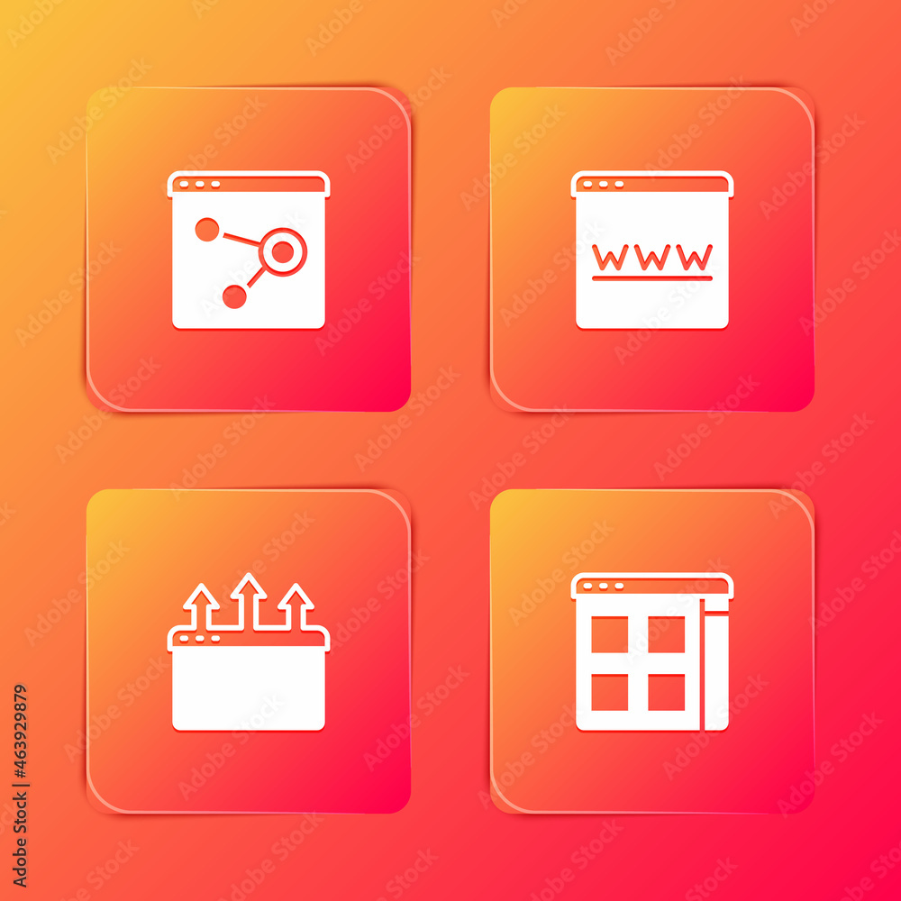 Poster set browser window, and files icon. vector
