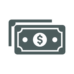 Currency, money icon. Gray vector graphics.