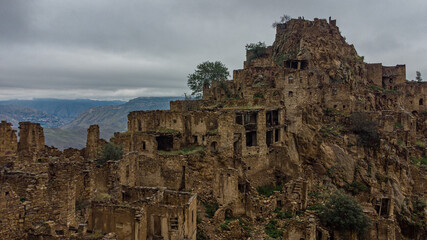 Fototapeta premium Old abandoned village Gamsutl in Dagestan, Russia