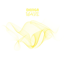 Abstract orange color wave design element. Abstract smooth color wavy vector.