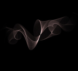 Wave 3d. Abstract wave dots in dark background. Technology vector background