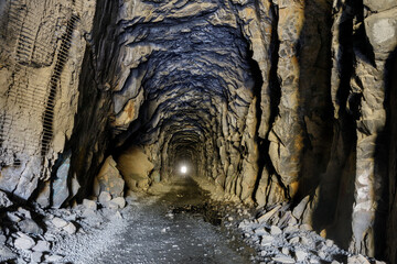 Donner Pass Summit train tunnel built for the transcontinental railroad on the route where the...