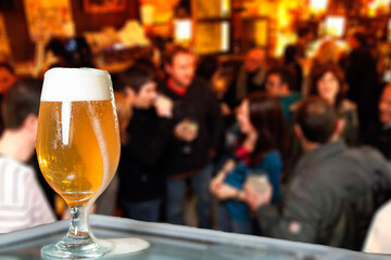 Beer Glass At The Bar