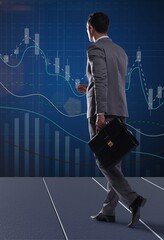 Businessman in stock exchange trading concept