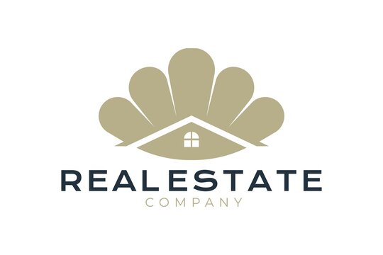 pearl shell real estate logo design, mortgage logo template