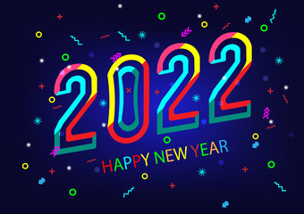 2022 happy new year.Paper cut 2022 word for new year festival.card,happy,Vector concept luxury designs and new year celebration.