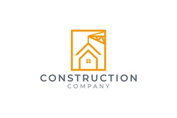 construction company logo design, crane logo template