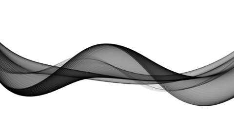 Abstract black wave on a white background	