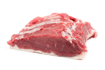A veal piece on a white background