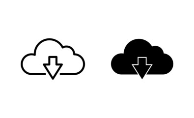 cloud icons set. cloud sign and symbol