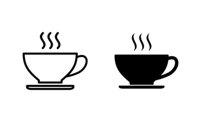 coffee cup icons set. cup a coffee sign and symbol