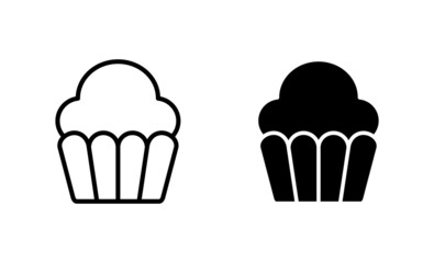 Cup cake icons set. Cup cake sign and symbol