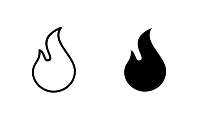 Fire icons set. fire sign and symbol