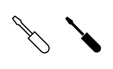 Screwdriver icons set.tools sign and symbol