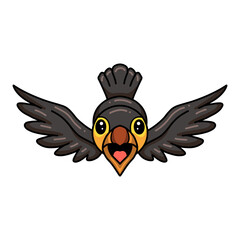 Naklejka premium Cute little toucan bird cartoon flying