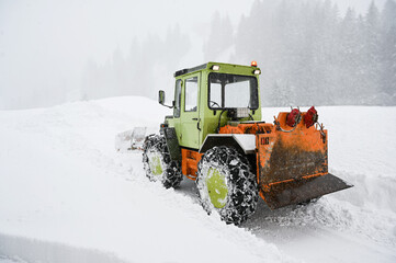 Snow removal tractor ,winter
