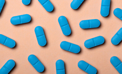 Top view photo of pills and medicine.