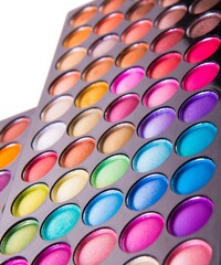 Set of colourful shadow for make-up isolated on white