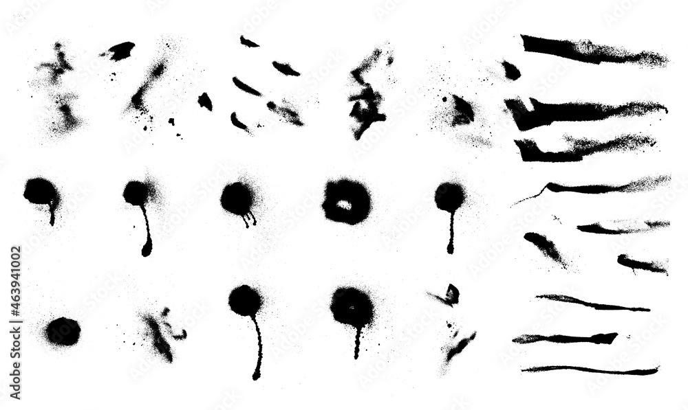 Aufkleber graffiti stencil texture. grunge and paint texture with spray effect. isolated collection graffiti s
