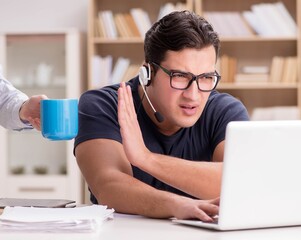 Young student preparing for his exams