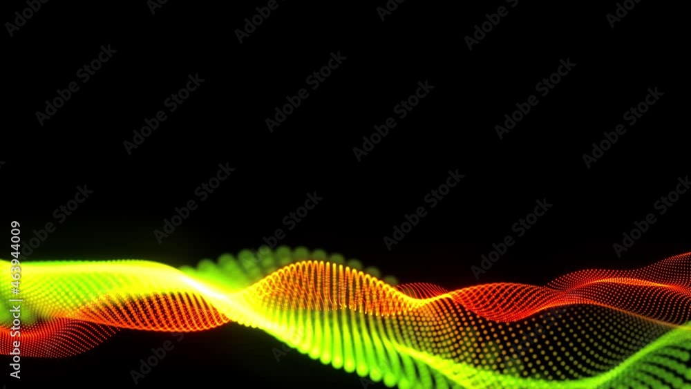 Aufkleber abstract glowing multicolored futuristic particle mesh digital abstract luxurious sparkling wave par