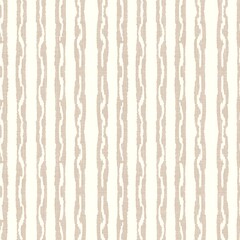 Minimal ecru jute plain vertical stripe texture pattern. Two tone washed out beach decor background. Modern rustic brown sand color design. Seamless striped distress shabby chic pattern. 