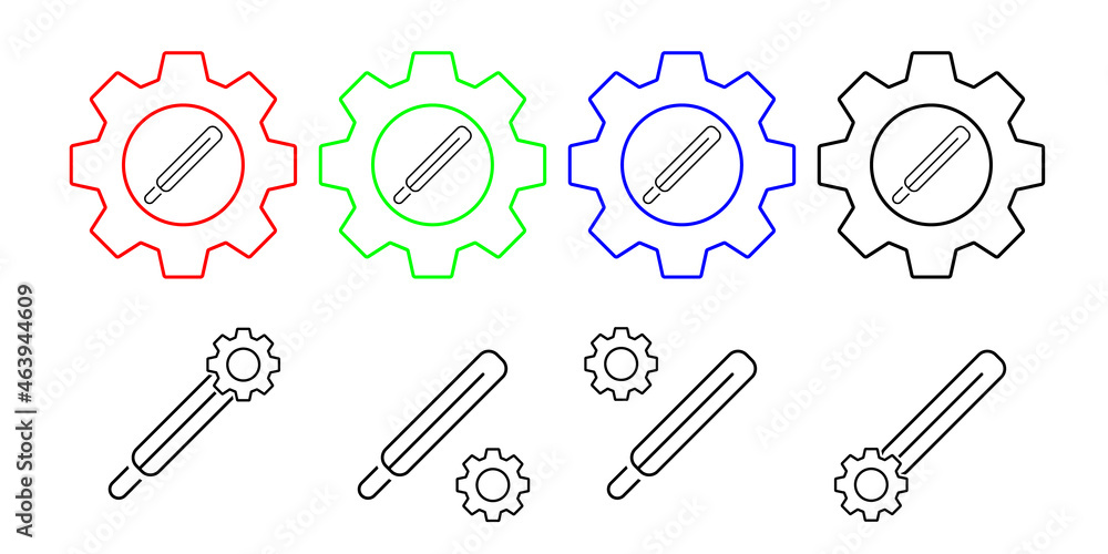 Poster thermometr vector icon in gear set illustration for ui and ux, website or mobile application