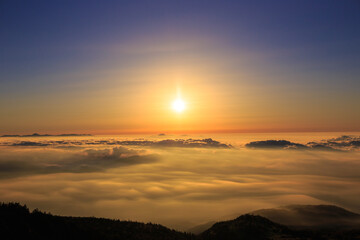 sunrise over the mountains