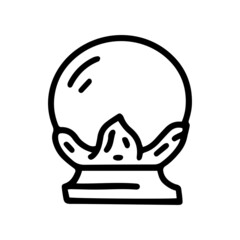 crystal ball line vector doodle simple icon