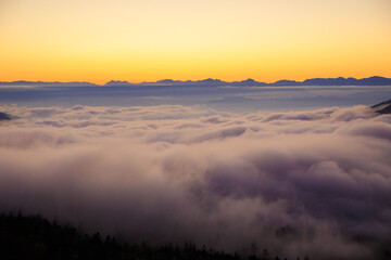 sunset over the mountains