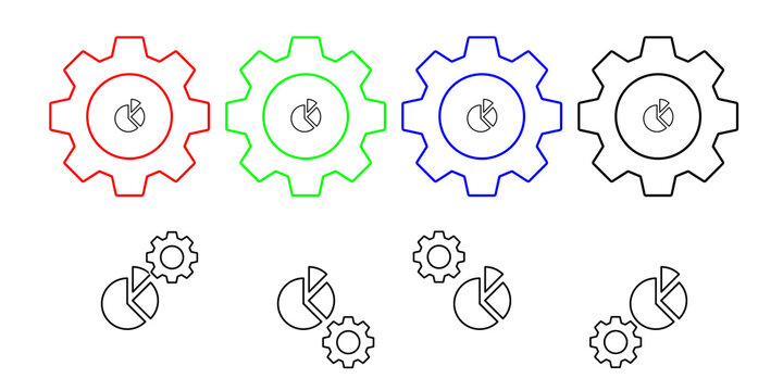 Settings, gear, chart, seo vector icon in gear set illustration for ui and ux, website or mobile application