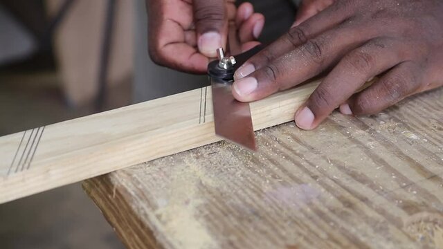 using a sliding bevel to draw a parallel line