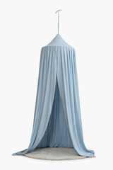 Crib canopy in blue organic cotton