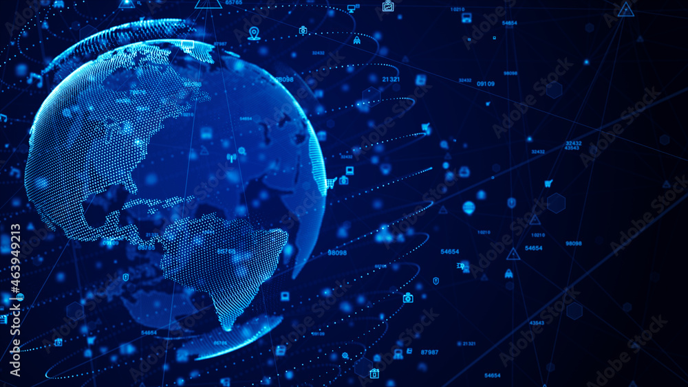 Poster modern futuristic business global network abstract background concept, technology network data conne