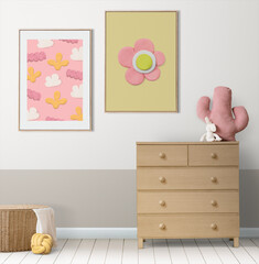 Cute dry clay craft photo hanging on the wall kids room decor