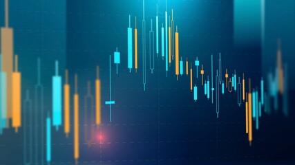 Stock market chart technology blue background