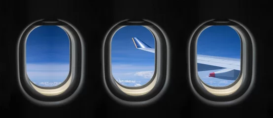 Photo sur Plexiglas Avion View outside the plane window. 
