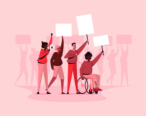 Social Justice - protest people background design