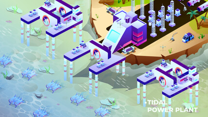 5. Tidal Power Plant - obrazy, fototapety, plakaty