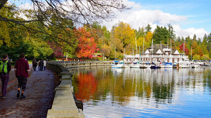 Walking the Stanley Park sea wall on a beautiful Fall day.