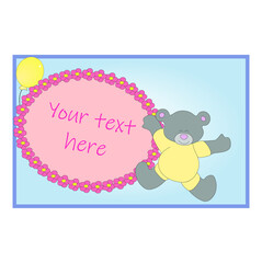 A teddy bear frame with chamomiles 