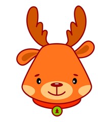 Christmas cartoons clip art. Christmas animal clipart vector illustration